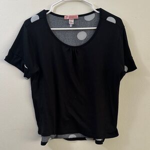 Christian Siriano Black Top with Gray Dots